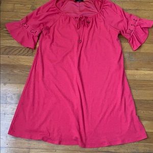 Coral dress with sleeves